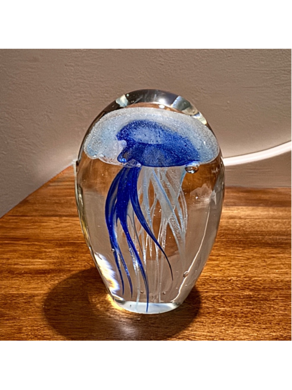 20. Vintage Sapphire Jellyfish Art Blown Glass